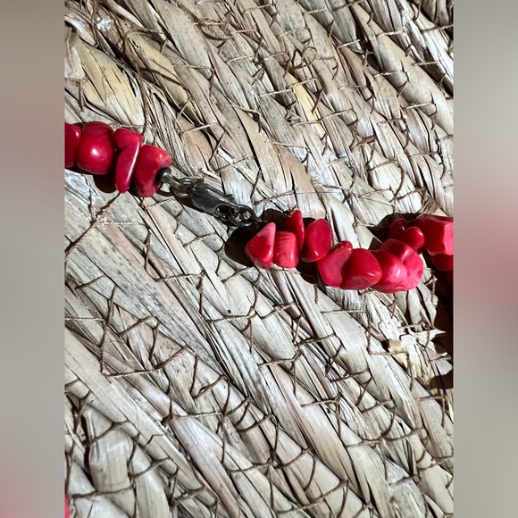 Red Coral Necklace with Abalone Pendant - Picture 3 of 6